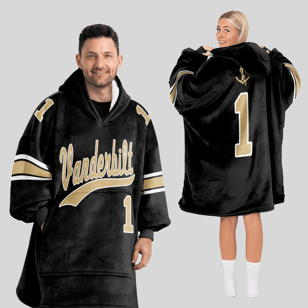 Adult 1 Vanderbilt Football Unisex Blanket Hoodie