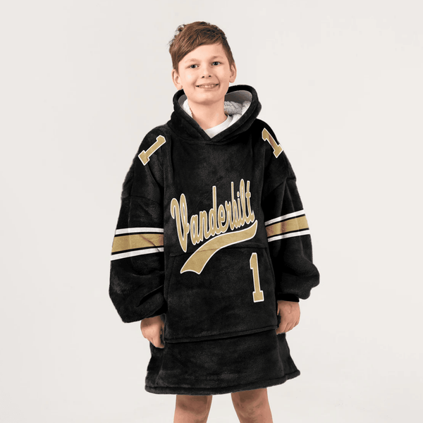 Kid 1 Vanderbilt Football Unisex Blanket Hoodie