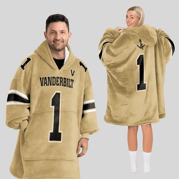 Adult 1 Vanderbilt Football Unisex Blanket Hoodie