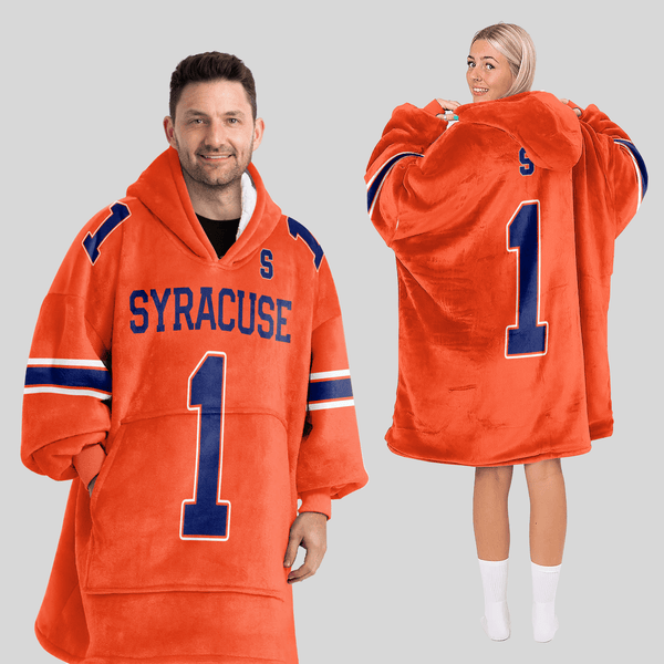 Adult #1 Syracuse Football Unisex Blanket Hoodie