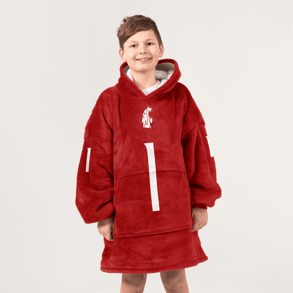 Kid #1 Washington State Football Unisex Blanket Hoodie