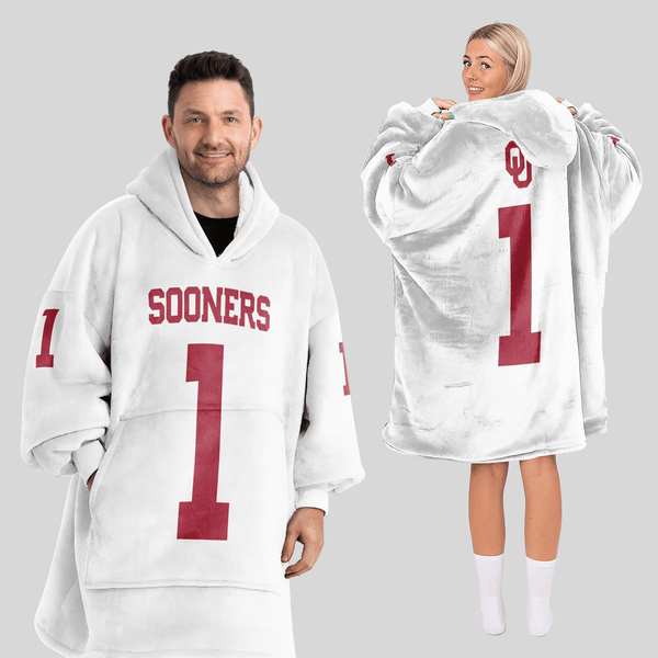 Adult #1 Oklahoma Football Unisex Blanket Hoodie