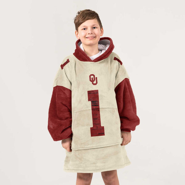 Kid #1 Oklahoma Football Unisex Blanket Hoodie