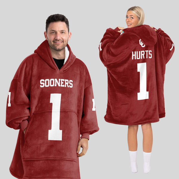 Adult J.H 1 Oklahoma Football Unisex Blanket Hoodie