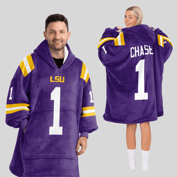 Adult J.C 1 LSU Football Unisex Blanket Hoodie