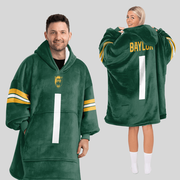 Adult #1 Baylor Football Unisex Blanket Hoodie