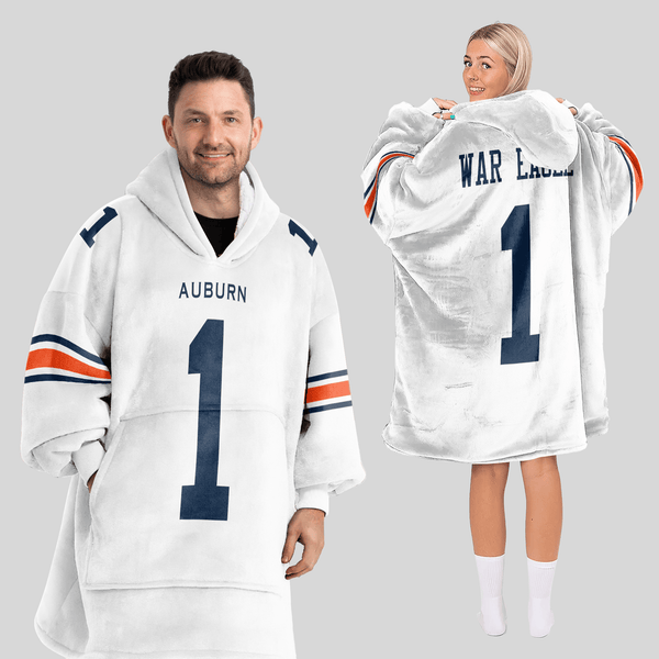 Adult #1 Auburn Football Unisex Blanket Hoodie
