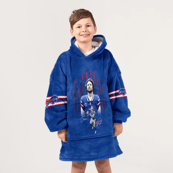Kid J.A 17 Buffalo Football Unisex Blanket Hoodie