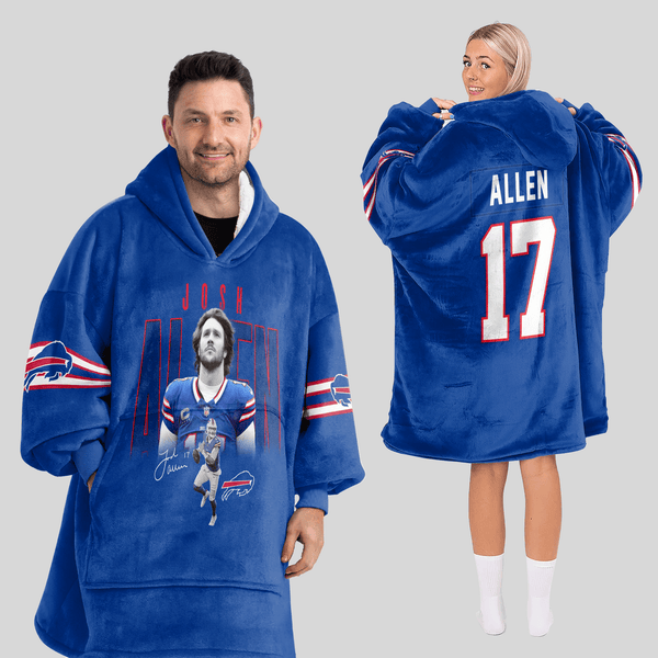 Adult J.A 17 Buffalo Football Unisex Blanket Hoodie