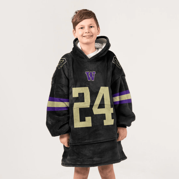 Kid 24 Washington Football Unisex Blanket Hoodie