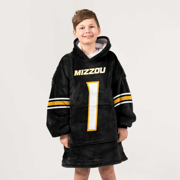 Kid 1 Missouri Football Unisex Blanket Hoodie