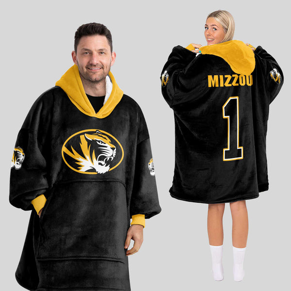 Adult 1 Missouri Football Unisex Blanket Hoodie