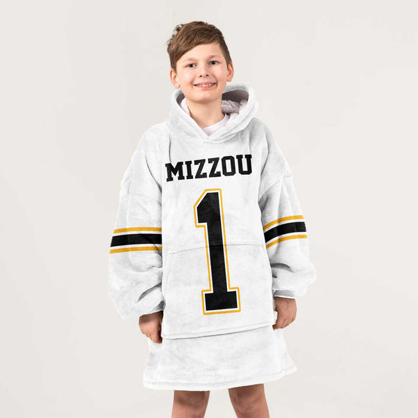 Kid 1 Missouri Football Unisex Blanket Hoodie