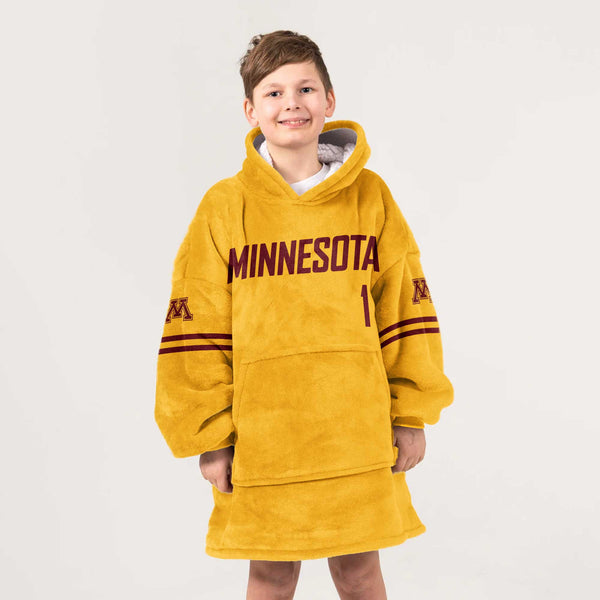 Kid 1 Minnesota Football Unisex Blanket Hoodie