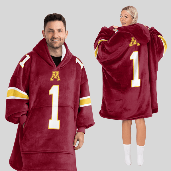 Adult 1 Minnesota Football Unisex Blanket Hoodie