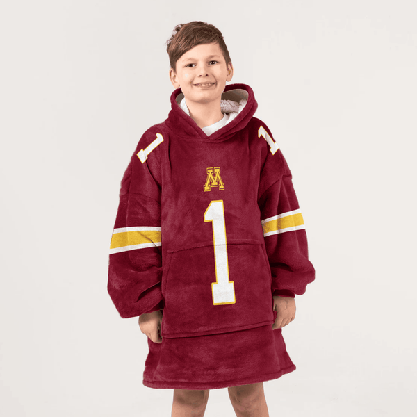 Kid 1 Minnesota Football Unisex Blanket Hoodie