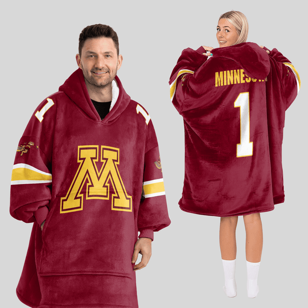 Adult 1 Minnesota Football Unisex Blanket Hoodie