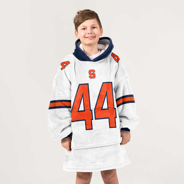 Kid #44 Navy Syracuse Football Unisex Blanket Hoodie