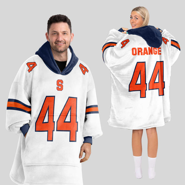 Adult #44 Navy Syracuse Football Unisex Blanket Hoodie