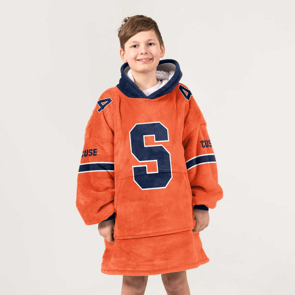 Kid #44 Navy Syracuse Football Unisex Blanket Hoodie