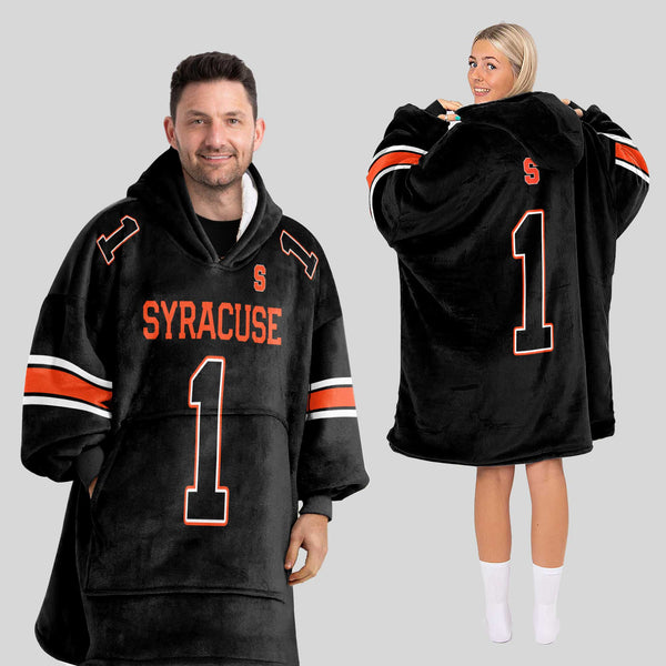 Adult #1 Syracuse Football Unisex Blanket Hoodie