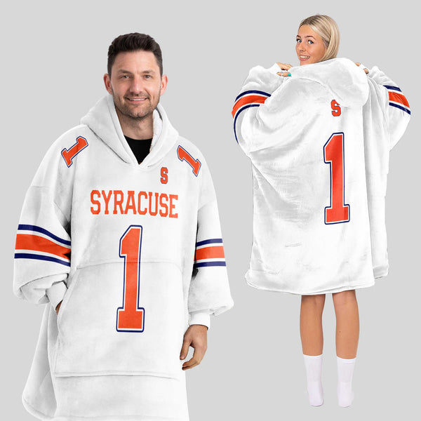 Adult #1 Syracuse Football Unisex Blanket Hoodie