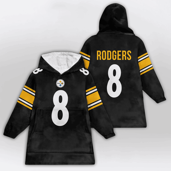 T.J.W 8 Pittsburgh Football Unisex Blanket Hoodie