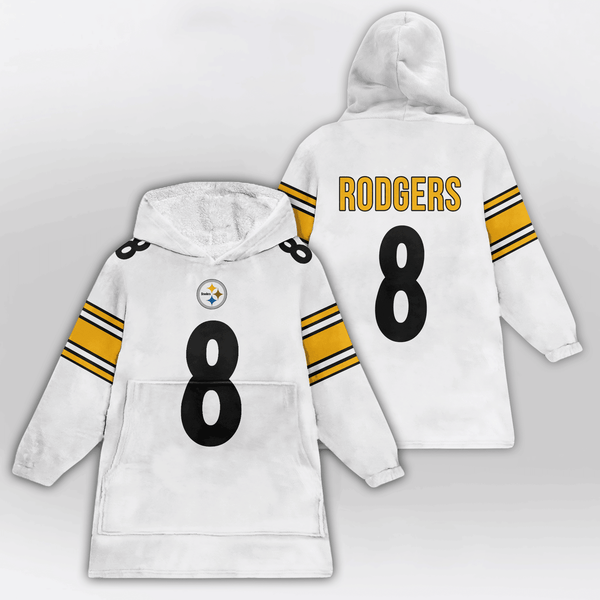 T.J.W 8 Pittsburgh Football Unisex Blanket Hoodie