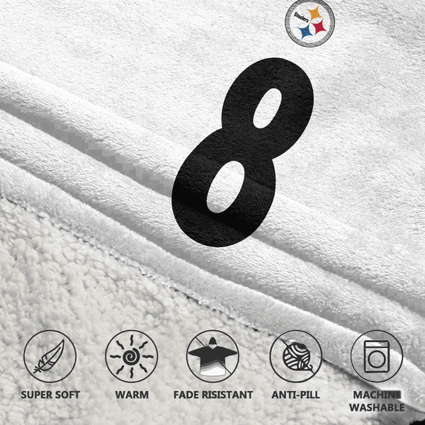 T.J.W 8 Pittsburgh Football Unisex Blanket Hoodie