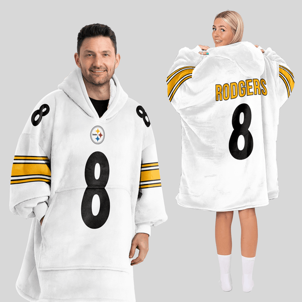 T.J.W 8 Pittsburgh Football Unisex Blanket Hoodie