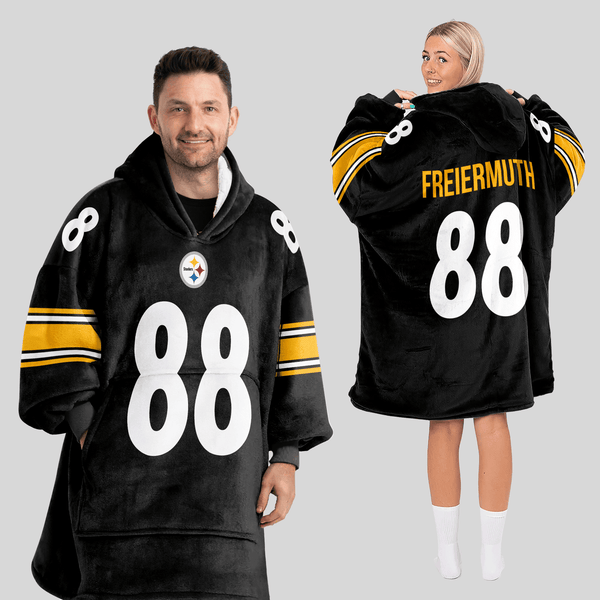Adult 88 Pittsburgh Football Unisex Blanket Hoodie