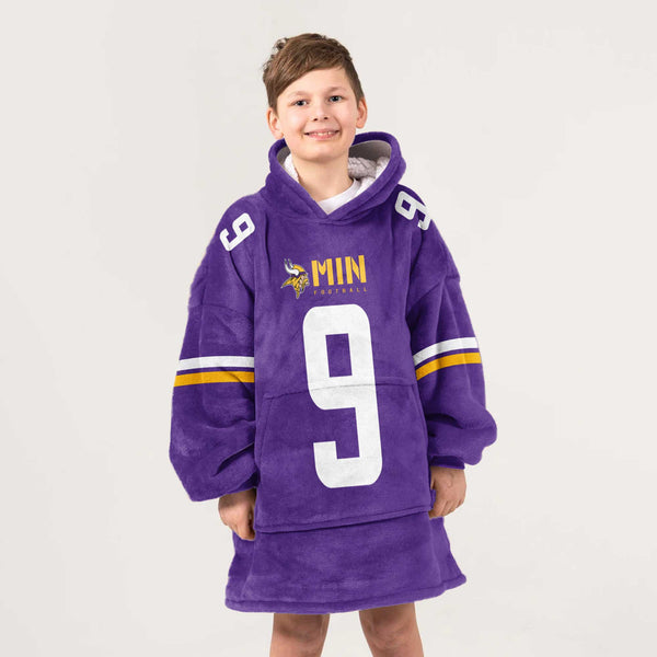 Kid 9 Minnesota Football Unisex Blanket Hoodie