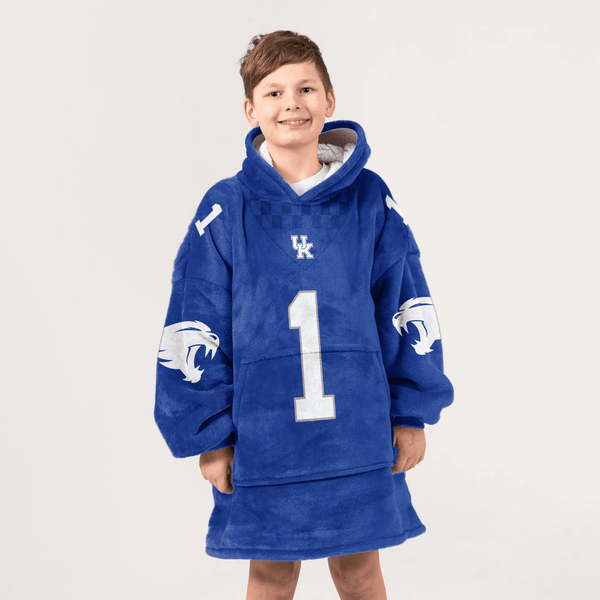 Kid #1 Football Unisex Blanket Hoodie
