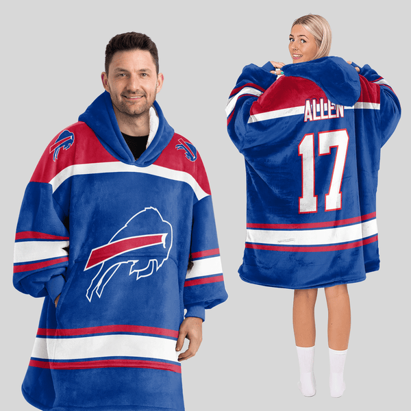 Adult J.A 17 Buffalo Football Unisex Blanket Hoodie