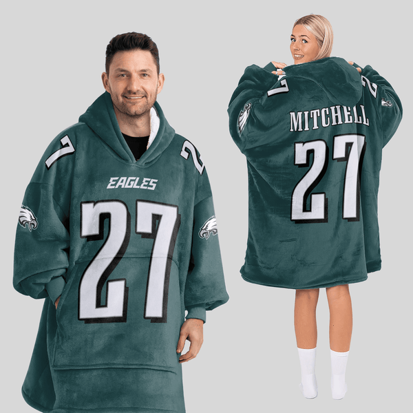 Adult 27 Philadelphia Football Unisex Blanket Hoodie