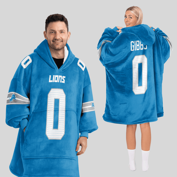 Adult 0 Detroit Football Unisex Blanket Hoodie