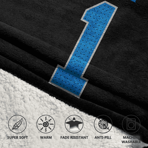 Adult 1 Detroit Football Unisex Blanket Hoodie