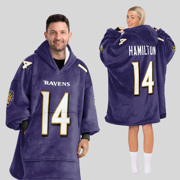 Adult 14 Baltimore Football Unisex Blanket Hoodie