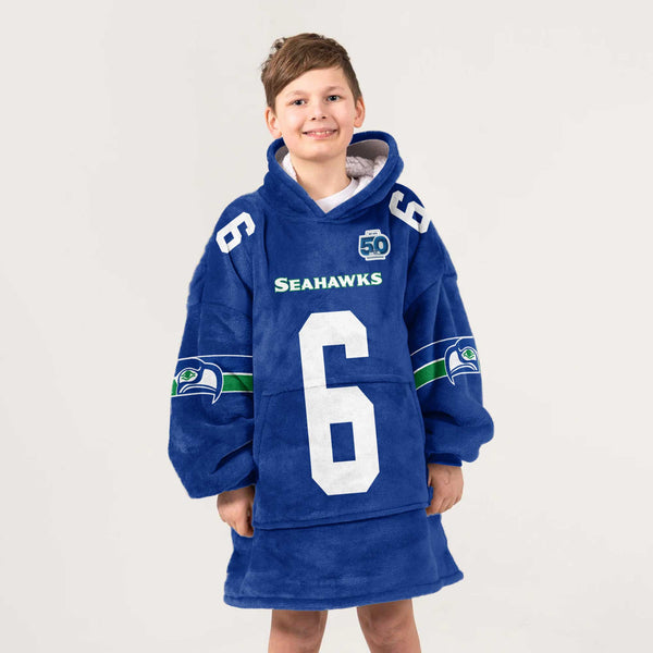 Kid 6 Seattle Football Unisex Blanket Hoodie