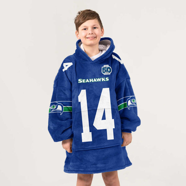 Kid 14 Seattle Football Unisex Blanket Hoodie
