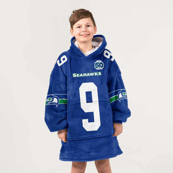 Kid 9 Seattle Football Unisex Blanket Hoodie