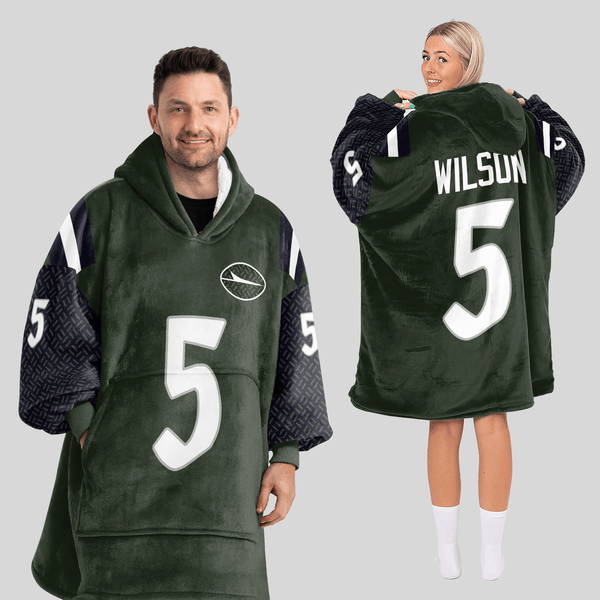 Adult G.W 5 New York J Football Unisex Blanket Hoodie