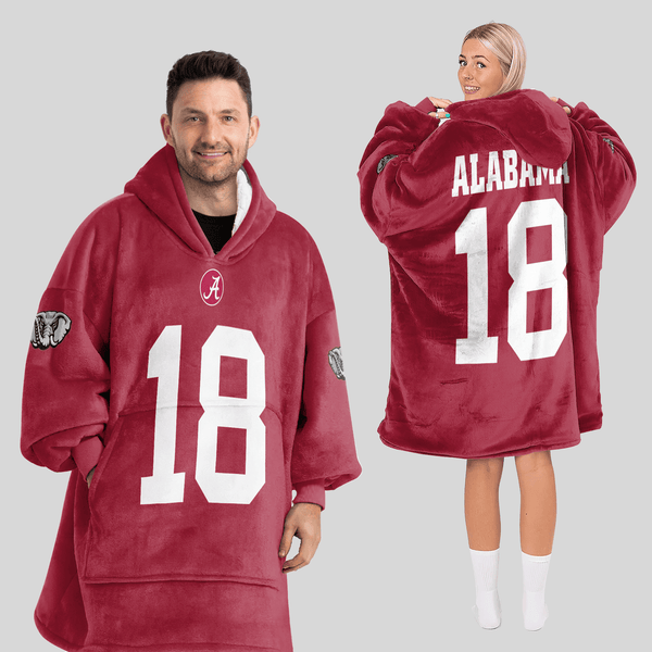Adult 18 Alabama Football Unisex Blanket Hoodie