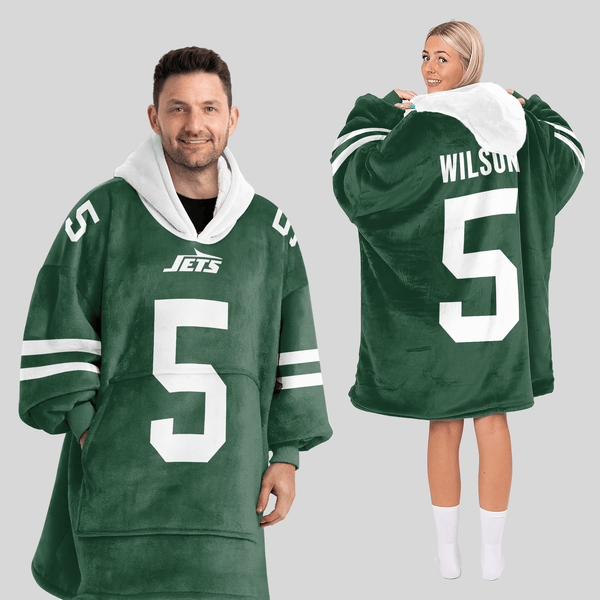 Adult G.W 5 New York J Football Unisex Blanket Hoodie