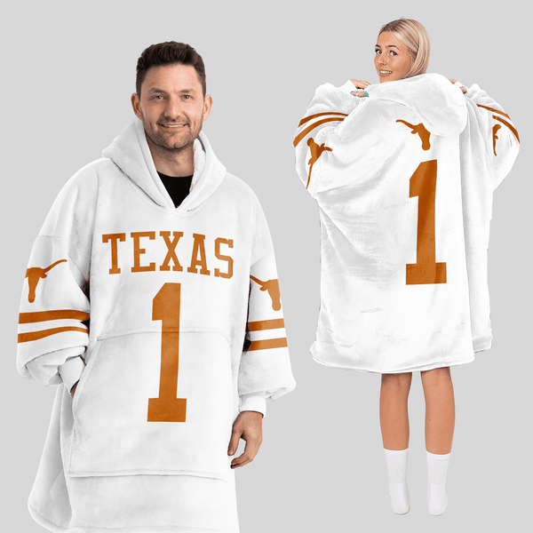 Adult 1 Texas Football Unisex Blanket Hoodie