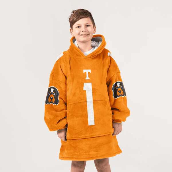 Kid 1 Tennessee Football Unisex Blanket Hoodie