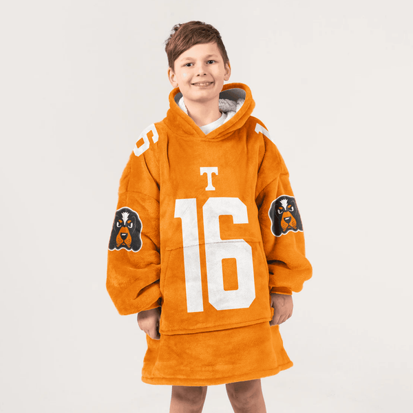 Kid 16 Tennessee Football Unisex Blanket Hoodie