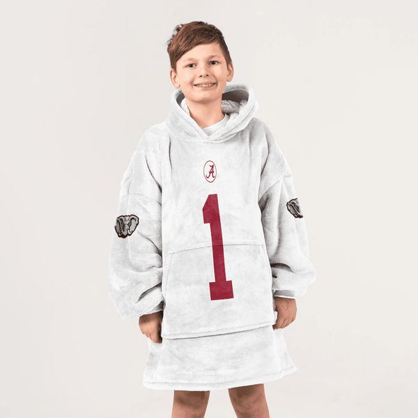 Kid 1 Alabama Football Unisex Blanket Hoodie