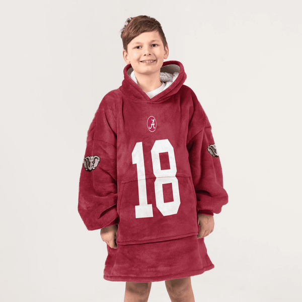 Kid 18 Alabama Football Unisex Blanket Hoodie
