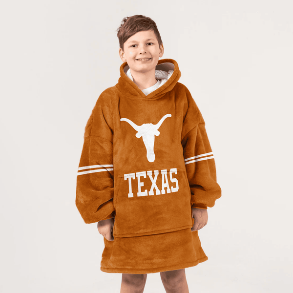 Kid 1 Texas Football Unisex Blanket Hoodie